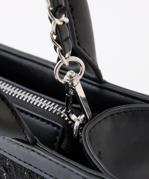 one after another NICE CLAUP（ワンアフターアナザーナイスクラップ）の「ビジューロゴミニトートバッグ（トートバッグ・レディース・アイボリー/サックスブルー/ブラック・FREE）」の9枚目の写真