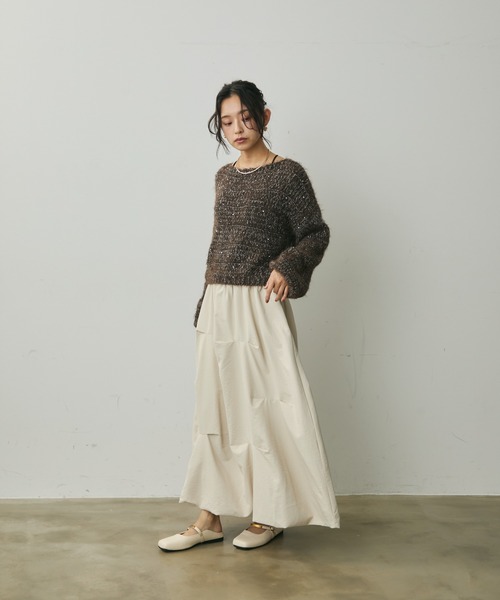 Lunea（ルネア）の「ミックスヤーンスパンコールニット（ニット/セーター・レディース・アイボリー/ブラウン・FREE）」の22枚目の写真