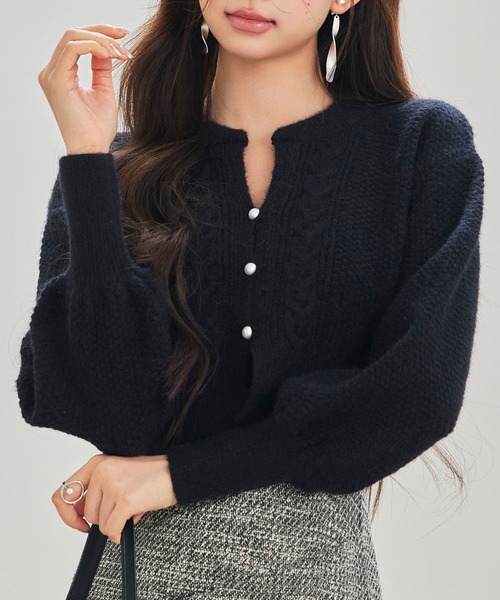 バルキー・ニットショート丈カーディガン（カーディガン/ボレロ