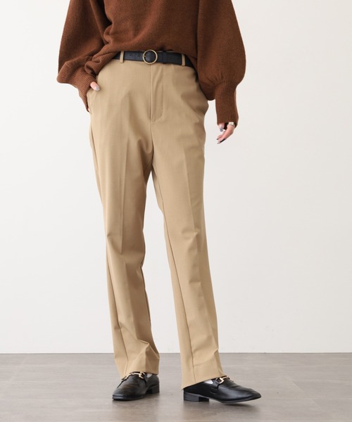 OMNES（オムネス）の「TRストレッチ裾スリットパンツ（スラックス・レディース・ピンクベージュ/ライトグレー/ベージュ/グレー・M/L）」の4枚目の写真