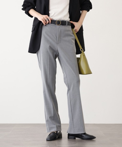 OMNES（オムネス）の「TRストレッチ裾スリットパンツ（スラックス・レディース・ピンクベージュ/ライトグレー/ベージュ/グレー・M/L）」の2枚目の写真