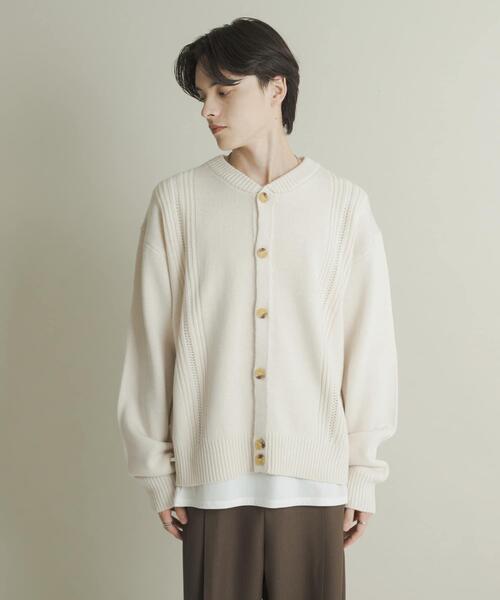 SENSE OF PLACE by URBAN RESEARCH(センスオブプレイスバイアーバンリサーチ)の「ハリヌキケーブルニットカーディガン(カーディガン/ボレロ・メンズ・グレー/ブラック/アイボリー・MEDIUM/LARGE)」の11枚目の写真