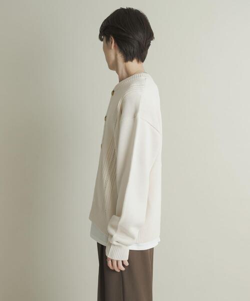SENSE OF PLACE by URBAN RESEARCH(センスオブプレイスバイアーバンリサーチ)の「ハリヌキケーブルニットカーディガン(カーディガン/ボレロ・メンズ・グレー/ブラック/アイボリー・MEDIUM/LARGE)」の12枚目の写真