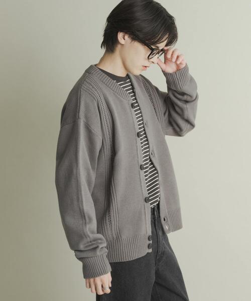 SENSE OF PLACE by URBAN RESEARCH(センスオブプレイスバイアーバンリサーチ)の「ハリヌキケーブルニットカーディガン(カーディガン/ボレロ・メンズ・グレー/ブラック/アイボリー・MEDIUM/LARGE)」の17枚目の写真