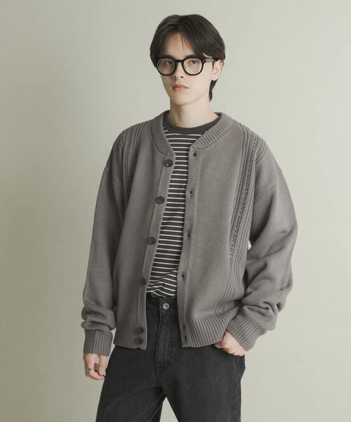SENSE OF PLACE by URBAN RESEARCH(センスオブプレイスバイアーバンリサーチ)の「ハリヌキケーブルニットカーディガン(カーディガン/ボレロ・メンズ・グレー/ブラック/アイボリー・MEDIUM/LARGE)」の18枚目の写真
