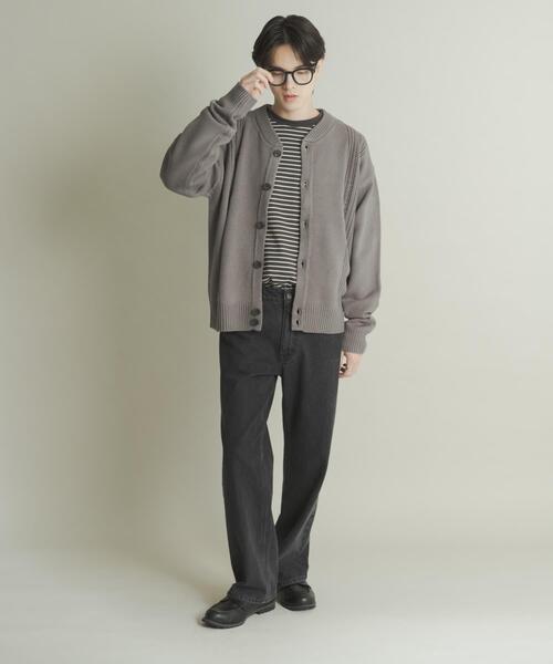 SENSE OF PLACE by URBAN RESEARCH(センスオブプレイスバイアーバンリサーチ)の「ハリヌキケーブルニットカーディガン(カーディガン/ボレロ・メンズ・グレー/ブラック/アイボリー・MEDIUM/LARGE)」の21枚目の写真