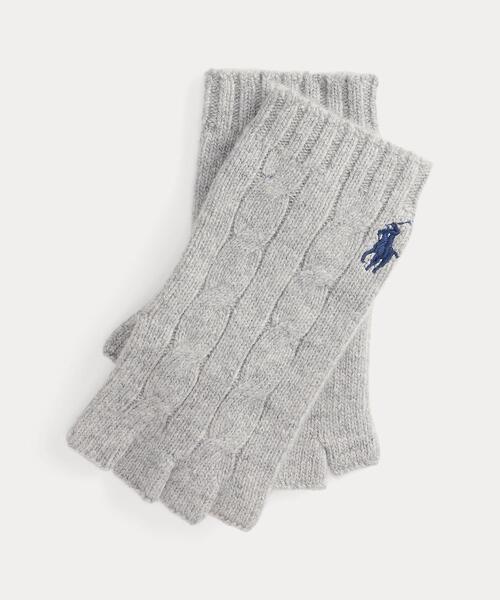 ケーブル ウールカシミヤ フィンガーレス グローブ（手袋）｜POLO