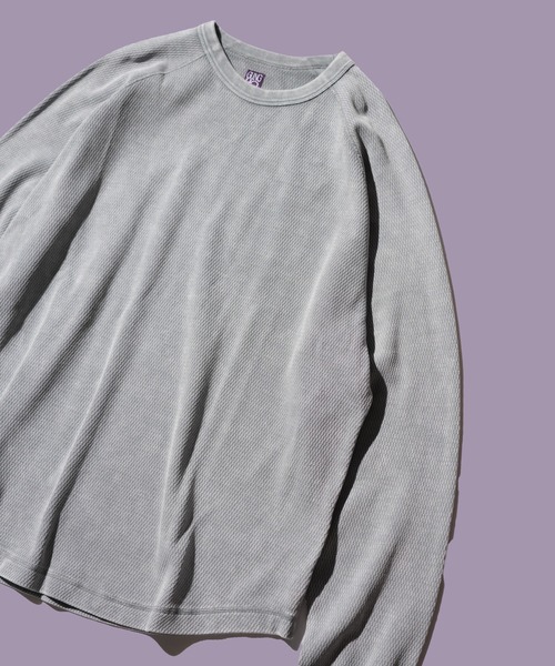 GUNG HO（ガンホー）の「GUNG HO / ガンホー THERMAL CREWNECK サーマル フェード加工 クルーネック ロングスリーブ（Tシャツ/カットソー・メンズ・ブラック/ブルー/グレー/パープル・SMALL/MEDIUM/LARGE/X-LARGE）」の2枚目の写真