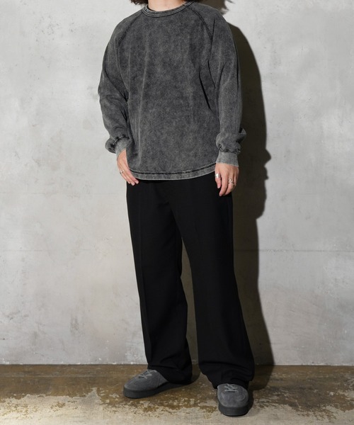 GUNG HO（ガンホー）の「GUNG HO / ガンホー THERMAL CREWNECK サーマル フェード加工 クルーネック ロングスリーブ（Tシャツ/カットソー・メンズ・ブラック/ブルー/グレー/パープル・SMALL/MEDIUM/LARGE/X-LARGE）」の6枚目の写真