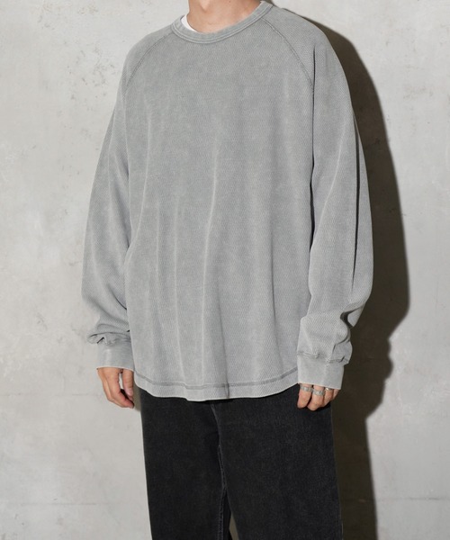 GUNG HO（ガンホー）の「GUNG HO / ガンホー THERMAL CREWNECK サーマル フェード加工 クルーネック ロングスリーブ（Tシャツ/カットソー・メンズ・ブラック/ブルー/グレー/パープル・SMALL/MEDIUM/LARGE/X-LARGE）」の7枚目の写真