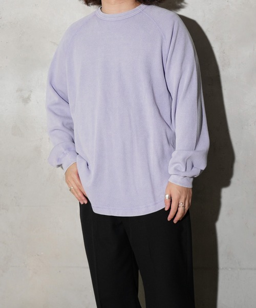 GUNG HO（ガンホー）の「GUNG HO / ガンホー THERMAL CREWNECK サーマル フェード加工 クルーネック ロングスリーブ（Tシャツ/カットソー・メンズ・ブラック/ブルー/グレー/パープル・SMALL/MEDIUM/LARGE/X-LARGE）」の9枚目の写真