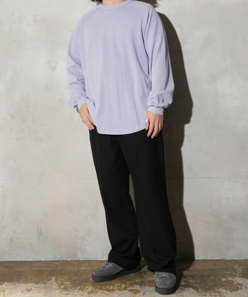 GUNG HO（ガンホー）の「GUNG HO / ガンホー THERMAL CREWNECK サーマル フェード加工 クルーネック ロングスリーブ（Tシャツ/カットソー・メンズ・ブラック/ブルー/グレー/パープル・SMALL/MEDIUM/LARGE/X-LARGE）」の10枚目の写真