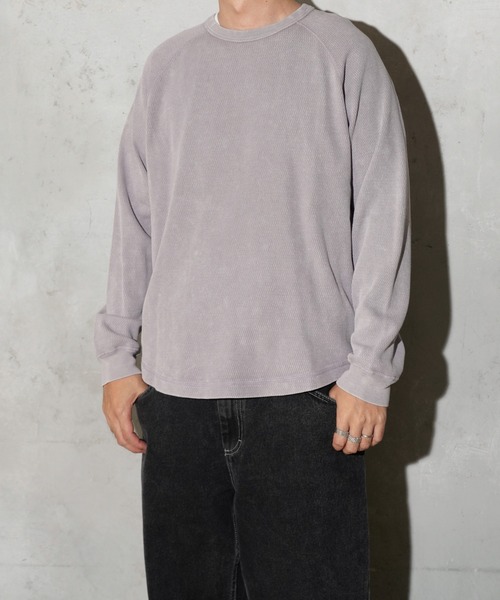 GUNG HO（ガンホー）の「GUNG HO / ガンホー THERMAL CREWNECK サーマル フェード加工 クルーネック ロングスリーブ（Tシャツ/カットソー・メンズ・ブラック/ブルー/グレー/パープル・SMALL/MEDIUM/LARGE/X-LARGE）」の11枚目の写真