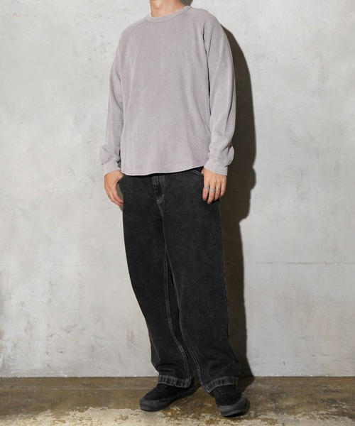 GUNG HO（ガンホー）の「GUNG HO / ガンホー THERMAL CREWNECK サーマル フェード加工 クルーネック ロングスリーブ（Tシャツ/カットソー・メンズ・ブラック/ブルー/グレー/パープル・SMALL/MEDIUM/LARGE/X-LARGE）」の12枚目の写真