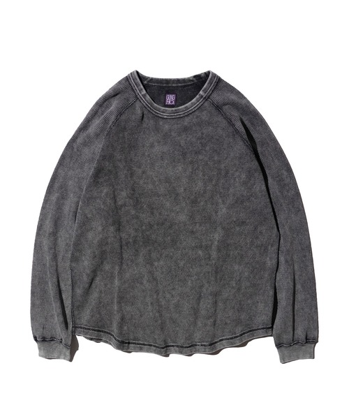 GUNG HO（ガンホー）の「GUNG HO / ガンホー THERMAL CREWNECK サーマル フェード加工 クルーネック ロングスリーブ（Tシャツ/カットソー・メンズ・ブラック/ブルー/グレー/パープル・SMALL/MEDIUM/LARGE/X-LARGE）」の13枚目の写真