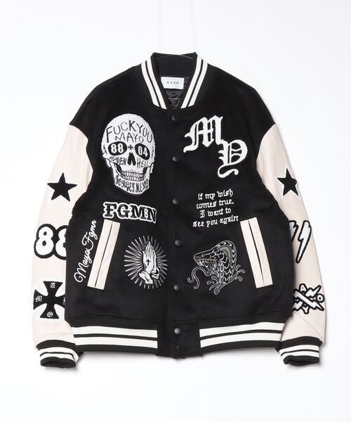 タインダブルプッシュ サガラ刺繍 スカジャン アワードジャケット XL ブラック TAIN DOUBLE PUSH 新作入荷 | ＩＮＣＥＮＳＥ -official blog-