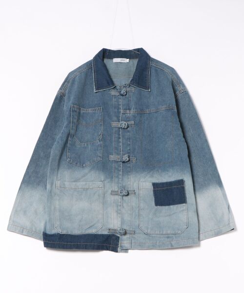TONE SELECT WEAR(トーンセレクトウェア)の「【URGE:】チャイナディテールデニムジャケット(その他アウター・レディース・ブルー・MEDIUM/LARGE/X-LARGE)」の7枚目の写真