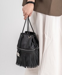 【MARCO MASI/マルコ・マージ】巾着 ショルダーバッグ バケツバッグ フリンジバッグ