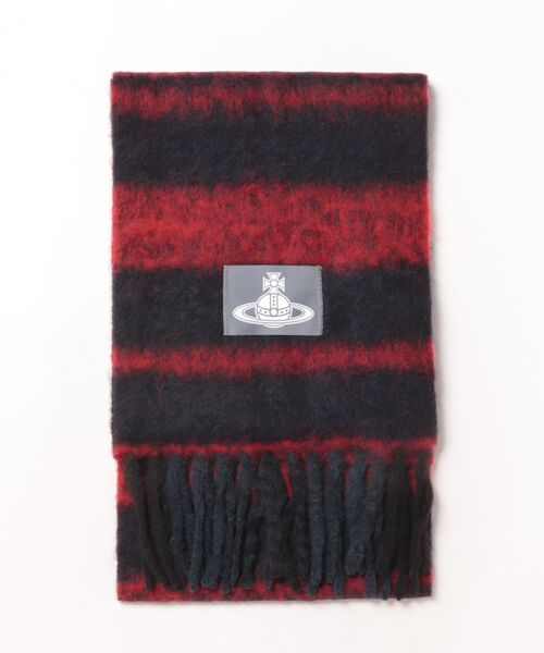 Vivienne Westwood 黒 赤マフラーセット 30X200 SCARF CHUNKY STRIPES（マフラー）｜Vivienne Westwood