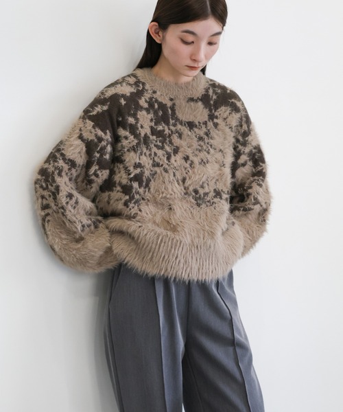 セール】ニュアンスフェザーデザインニット（ニット/セーター