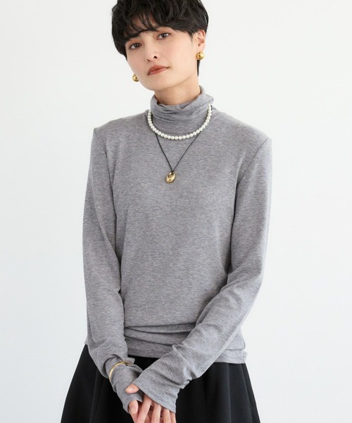 BARNYARDSTORM（バンヤードストーム）の「BARNYARDSTORM / ライトカットタートルプルオーバー / ハンドウォッシャブル 【YouTube「i.style closet」紹介アイテム】（Tシャツ/カットソー・レディース・ホワイト/カーキ/ブラック/ライトグレー・FREE）」の3枚目の写真