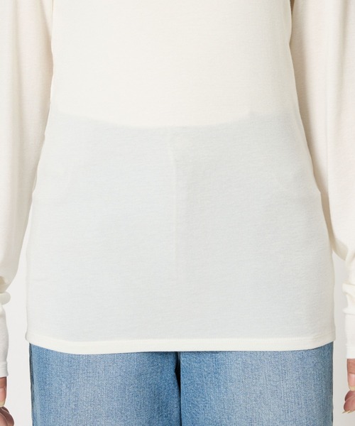 BARNYARDSTORM（バンヤードストーム）の「BARNYARDSTORM / ライトカットタートルプルオーバー / ハンドウォッシャブル 【YouTube「i.style closet」紹介アイテム】（Tシャツ/カットソー・レディース・ホワイト/カーキ/ブラック/ライトグレー・FREE）」の8枚目の写真