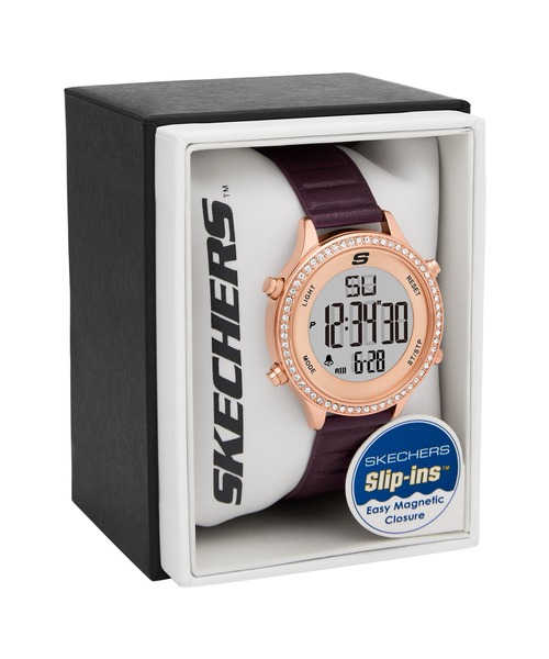 SKECHERS（スケッチャーズ）の「スケッチャーズ 腕時計 レディース デジタル ポリウレタン SR6342（デジタル腕時計・レディース・バーガンディー・FREE）」の5枚目の写真