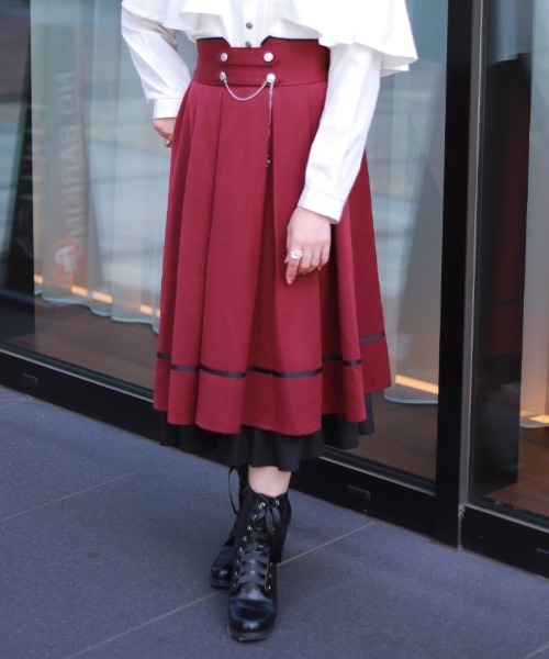 チェーン付き配色使いスカート（スカート）｜axes femme（アクシーズ