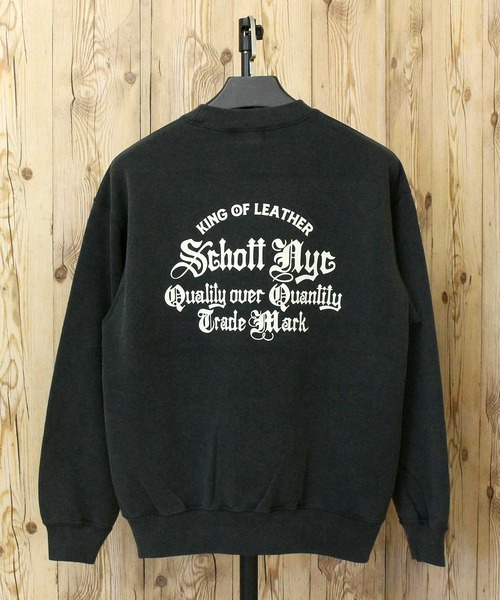 Schott（ショット）の「QUALITY OVER QUANTITY CREW SWEAT（スウェット・メンズ・ネイビー/ブラック・M/L/XL/XXL）」の4枚目の写真