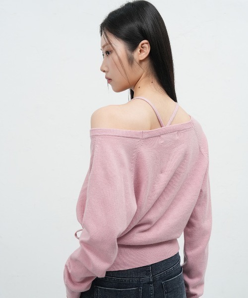 GENERAL IDEA(ジェネラルアイデア)の「【GENERAL IDEA】レイヤードラップカーディガンセット / LAYERED WRAP CARDIGAN SET(カーディガン/ボレロ・レディース・グレー/ブラック/ピンク・L/M/S)」の3枚目の写真