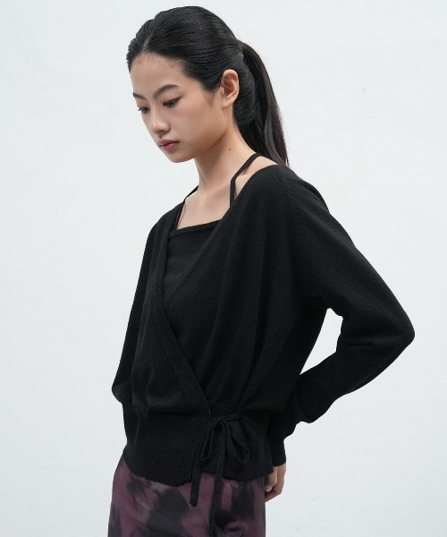 GENERAL IDEA(ジェネラルアイデア)の「【GENERAL IDEA】レイヤードラップカーディガンセット / LAYERED WRAP CARDIGAN SET(カーディガン/ボレロ・レディース・グレー/ブラック/ピンク・L/M/S)」の14枚目の写真