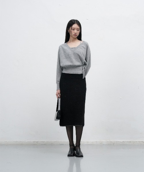 GENERAL IDEA(ジェネラルアイデア)の「【GENERAL IDEA】レイヤードラップカーディガンセット / LAYERED WRAP CARDIGAN SET(カーディガン/ボレロ・レディース・グレー/ブラック/ピンク・L/M/S)」の6枚目の写真