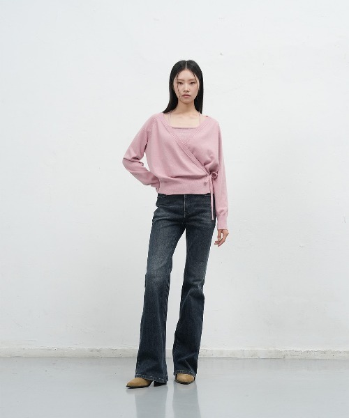 GENERAL IDEA(ジェネラルアイデア)の「【GENERAL IDEA】レイヤードラップカーディガンセット / LAYERED WRAP CARDIGAN SET(カーディガン/ボレロ・レディース・グレー/ブラック/ピンク・L/M/S)」の10枚目の写真