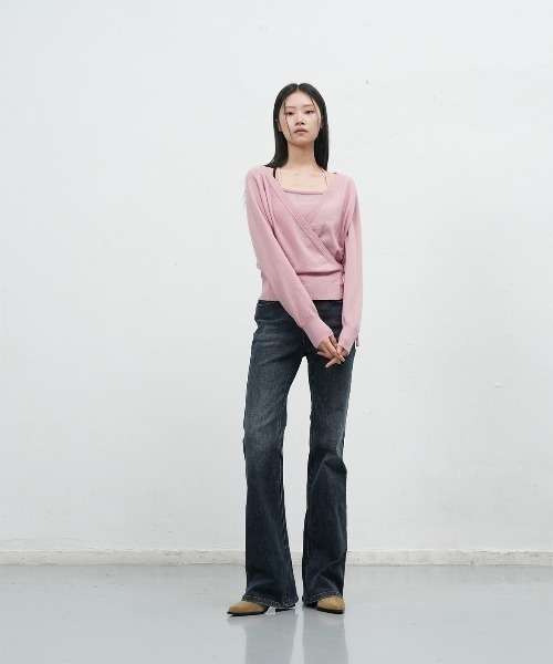 GENERAL IDEA(ジェネラルアイデア)の「【GENERAL IDEA】レイヤードラップカーディガンセット / LAYERED WRAP CARDIGAN SET(カーディガン/ボレロ・レディース・グレー/ブラック/ピンク・L/M/S)」の11枚目の写真