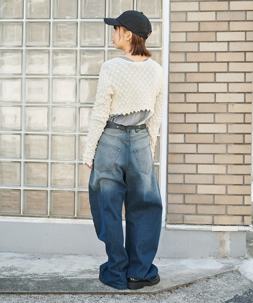 OPEN SESAME CLUB(オープンセサミクラブ)の「ice cotton short cardigan(カーディガン/ボレロ・レディース・バーガンディー/ブラック/アイボリー・1/2)」の7枚目の写真
