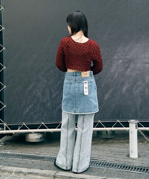 OPEN SESAME CLUB(オープンセサミクラブ)の「ice cotton short cardigan(カーディガン/ボレロ・レディース・バーガンディー/ブラック/アイボリー・1/2)」の10枚目の写真