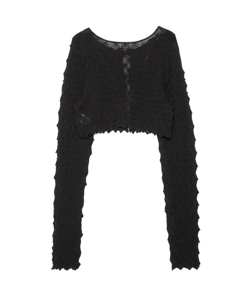 OPEN SESAME CLUB(オープンセサミクラブ)の「ice cotton short cardigan(カーディガン/ボレロ・レディース・バーガンディー/ブラック/アイボリー・1/2)」の13枚目の写真