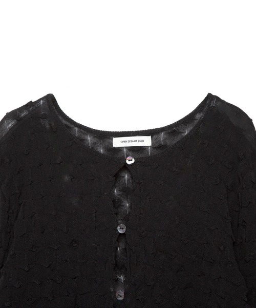 OPEN SESAME CLUB(オープンセサミクラブ)の「ice cotton short cardigan(カーディガン/ボレロ・レディース・バーガンディー/ブラック/アイボリー・1/2)」の14枚目の写真