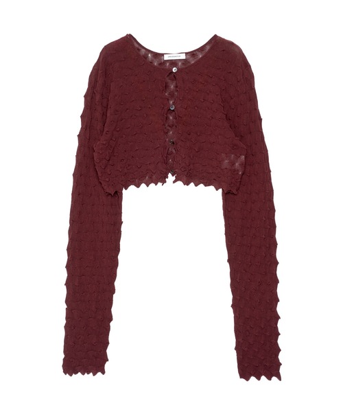 OPEN SESAME CLUB(オープンセサミクラブ)の「ice cotton short cardigan(カーディガン/ボレロ・レディース・バーガンディー/ブラック/アイボリー・1/2)」の18枚目の写真
