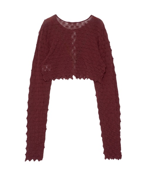 OPEN SESAME CLUB(オープンセサミクラブ)の「ice cotton short cardigan(カーディガン/ボレロ・レディース・バーガンディー/ブラック/アイボリー・1/2)」の19枚目の写真