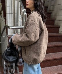 fredy emue(フレディエミュ)のボアノーカラーブルゾン(ダッフルコート)