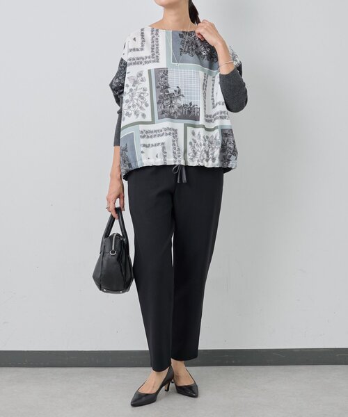 ビアズリー スカーフ柄ニットbeardsley スカーフパッチワークプリントニット（ニット/セーター）｜BEARDSLEY