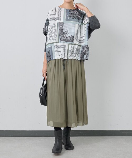 スカーフパッチワークプリントニット（ニット/セーター）｜BEARDSLEY