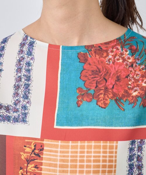 スカーフパッチワークプリントニット（ニット/セーター）｜BEARDSLEY