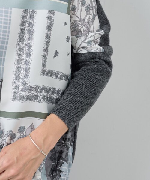 ビアズリー スカーフ柄ニットbeardsley スカーフパッチワークプリントニット（ニット/セーター）｜BEARDSLEY