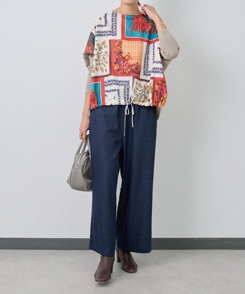 ビアズリー スカーフ柄ニットbeardsley スカーフパッチワークプリントニット（ニット/セーター）｜BEARDSLEY