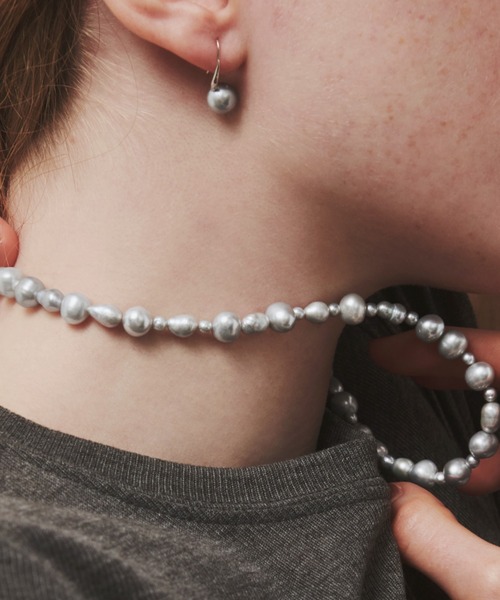 les bonbon】eluna gray pearl necklace/エルーナ グレー パール