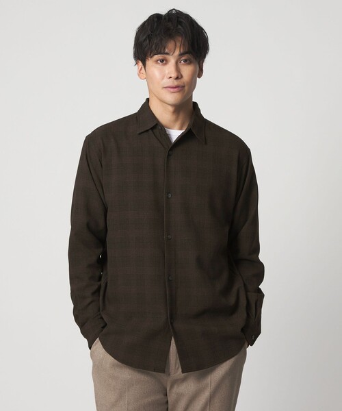 A DAY IN THE LIFE UNITED ARROWS(アデイインザライフユナイテッドアローズ)の「ウールライク グレンチェック リラックスシャツ<A DAY IN THE LIFE>(シャツ/ブラウス・メンズ・ネイビー/ダークブラウン・M/L)」の17枚目の写真