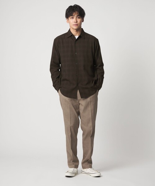 A DAY IN THE LIFE UNITED ARROWS(アデイインザライフユナイテッドアローズ)の「ウールライク グレンチェック リラックスシャツ<A DAY IN THE LIFE>(シャツ/ブラウス・メンズ・ネイビー/ダークブラウン・M/L)」の18枚目の写真