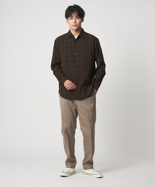 A DAY IN THE LIFE UNITED ARROWS(アデイインザライフユナイテッドアローズ)の「ウールライク グレンチェック リラックスシャツ<A DAY IN THE LIFE>(シャツ/ブラウス・メンズ・ネイビー/ダークブラウン・M/L)」の13枚目の写真
